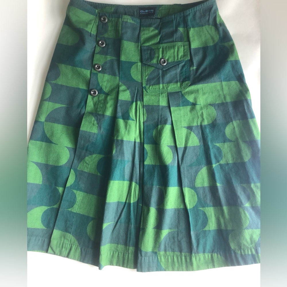 Custo Barcelona Green Pleated Skirt Size 4